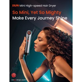 SYLPH Hair Dryer, 0.55 lbs Ultra Light & Portable for Travel, 110,000 RPM High-Speed Fast Drying, 200 Million Ions for Salon-Style, Powerful & Versatile Mini Hair Dryer for Home, Hotel, Gym, RV Use