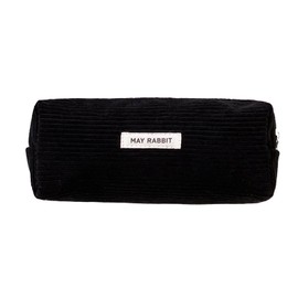STQDEU Aestheti Pencil Case, Aestheti Large Volume Stationery Case, Plain Corduroy Pencil Case, Teenager, Pencil Case Girls Storage Bag, black, Can be used as a stationery case or as a storage bag.