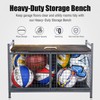 Mythinglogic Rolling Ball Storage Cart, Sports Equipment Storage Organizer for