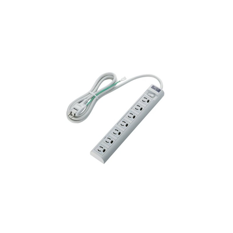 Elecom T-T05-3720LG/RS Power Strip 3-Pin 7-Outlet Swing Plug Lightning Guard