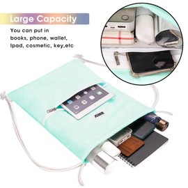 WANDF Drawstring Backpack String Bag Sackpack Cinch Water Resistant Nylon for Gym Shopping Sport Yoga (Mint Green)