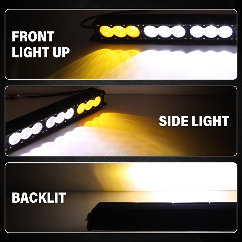 Willpower 28 inch LED Light Bar Single Row Dual Color