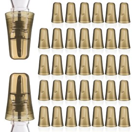 Pour Spout Covers Translucent Liquor Pourer Covers Universal Bottle Pour Dispenser Liquor Bottle Covers Liquor Bottle Covers Bottle Cover Dust for Home Kitchen Tools Supplies (Champagne, 36)