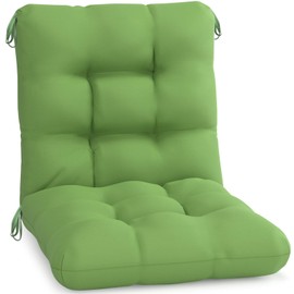 Patio Chair Seat Cushions with Back - Water-resistant Thicken DurableTufted Pad, Indoor/Outdoor Pads with Ties, Fade-Resistant All Weather Chair Cushion Replacement,Green Outdoor Furniture Cushion