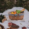 UoeRing Large Wicker Picnic Basket with Handles,Handle Sturdy Woven Body