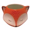Streamline Imagined Ceramic Orange Fox Planter, Drainage Hole, Orange
