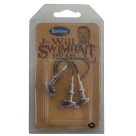 Buckeye JWSH18 1/8-Ounce J Will Swim Bait Head, Shad Finish