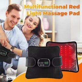 OrthoJointRelief OrthoJointRelief Red Light Therapy Heating Pad - Infrared Heat & Vibration Massager for Back, Waist, and Shoulder - 660nm & 850nm Red Light for Pain & Muscle Recovery