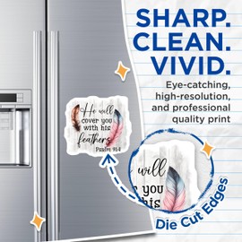 (2 Pack) He Will Cover You Magnets - Bible Verse Decor - Psalm 91:4-5" On Longest Side - for Cars, Fridges, Toolboxes - Made in USA - MAG7556