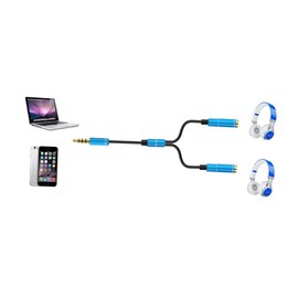 CAXUSD Headset Splitter Cable Adapter Audio Mic Splitter for Headphones Compact Design for Sharing Music The Go Compatible Smartphones and Tablets