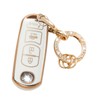 LEERLY Key Fob Cover with Anti-lost Keychain Compatible with Mazda