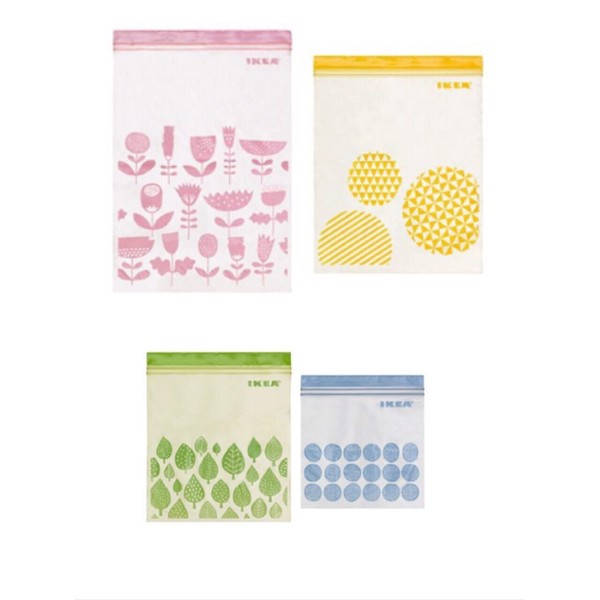 Ikea ISTAD Plastic Bags, Assorted, 80 Pieces (Pink & Yellow) 30 Pieces (Green & Blue) 50 Pieces