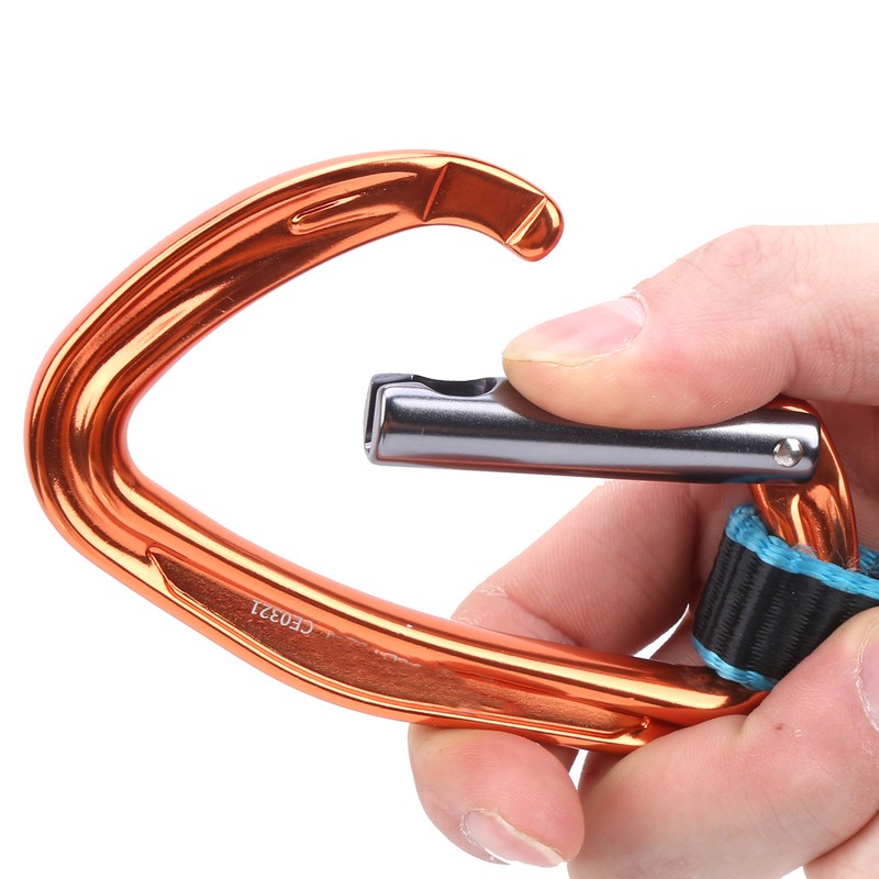 Outdoor Climbing Protection Quickdraw Nylon Flat Belt Carabiner Straight Curved