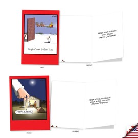 NobleWorks 20 Assorted Box Set Funny Christmas Greeting Cards w/5 x 7 Inch Envelopes (20 Designs, 1 Each) Whyatt's Wonderland AC7141XSG-B1x20
