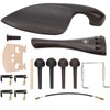 4/4 Violin Accessories Kit, Ebony Tuning Pegs Chinrest Endpin Tuners