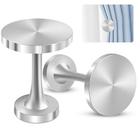 Curtain Holdbacks, A Pair Silver Metal Curtain Tie Backs Hooks Decorative Medallion Wall Mounted Curtain Hold Back Modern Vintage Drapery Tiebacks Tassel Holder