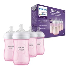 Philips Avent Biberón Natural Response│con válvula anticólicos│9 oz/260 ml│1 m+│4 pzs│SCY903/14