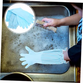TOVINANNA 1 Pair Winter Dish Washing Gloves for Kitchen Cleaning Thick Warm Long Sleeve Gloves for Winter Housework