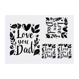 4 x 'Love You Dad with Leafs' Temporary Tattoos - Water Resistant, Skin-Safe, Non-Toxic Transfers, Mixed Sizes (TO00076184)