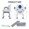 FUSHIDE Bedside Commodes, Portable Toilet Chair Adjustable, Height Adjustable Potty