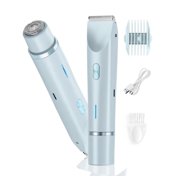 2-in-1 Elektrischer Intimrasierer für Frauen, Doppelkopf Rasierer Damen Intimbereich, Ipx7