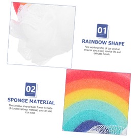IWOWHERO Rainbow Bath Balls 2pcs Set Soft Sponge Exfoliating Shower Scrubber Gentle Bathing Tool for Babies and Adults for Household Use
