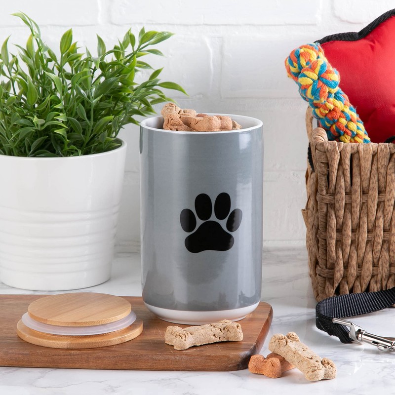 Bone Dry Ceramic Pet Collection, Canister, Gray/Black