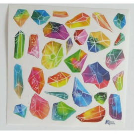 Violette Stickers - GEMSTONES #2 - 4x4 Square Sheet of Gemstone Stickers #K129