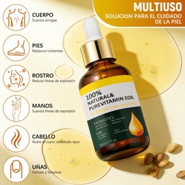 FUWEN 2PCS 120ml Aceite de Vitamina E para La Cara, Aceite Corporal Natural, Hidratante, Nutritivo, Aceites Hidratantes para Cuidado de La Piel, Cuidado del Cabello, Masaje Corporal, Gua Sha