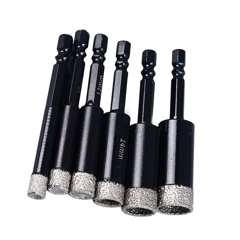 6Pcs Dry Diamond Drill Bit Kit 8 10 12 14