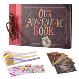 Álbum de Fotos,Álbumes de Recortes de Bricolaje 80 Páginas,Nuestro Libro de Aventuras, Scrapbook Memoria de ViajeRegalo para Cumpleaños,Navidad,Pareja,Boda Aniversario. (negro)
