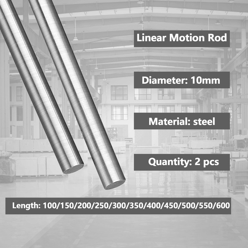 2Pcs 10mm x 100mm Linear Rail Rod Shaft Case Hardened