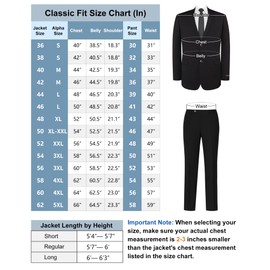 AMY ZHU Men's 3 Piece Suit Classic Fit Suit Set Blazer Suit Jacket Hidden Expandable Waist Pants Navy