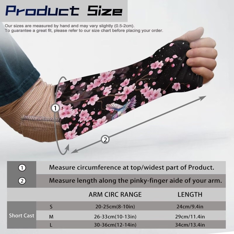 Luarisgur Arm Cast Cover Cherry Blossoms Cast Scratcher for Arm