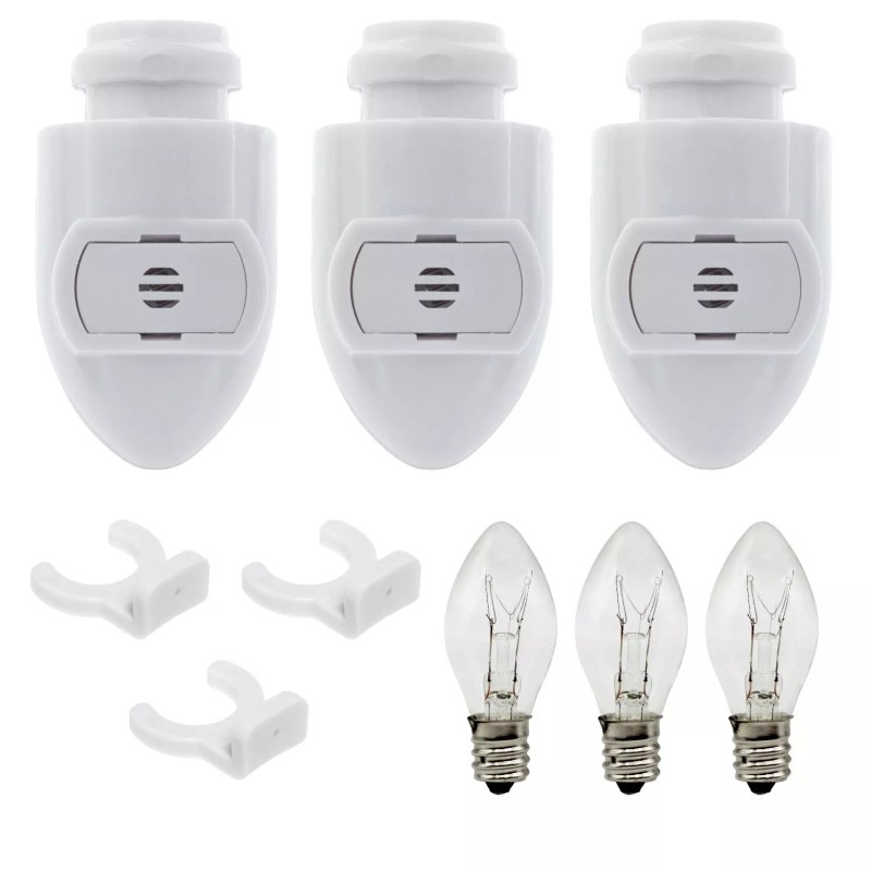 Creative Hobbies White Auto On Sensor Plug in Night Light