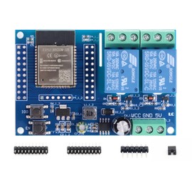 ESP32-WROOM Relay Development Board AYWHP ESP32 Relay 2 Channel Module with 4MB Flash Dual WiFi DC5-60V Power Supply for Arduino IDE