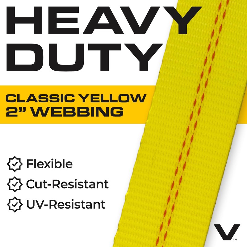 VULCAN Car Tie Down with Snap Hooks - Lasso Style