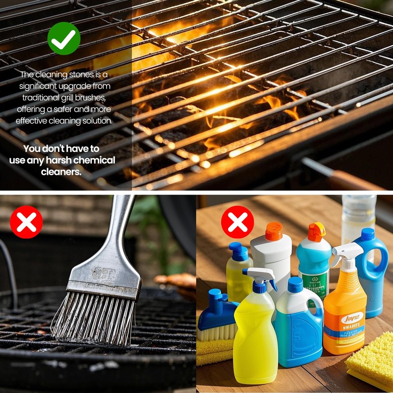 EILYGK 4 Pack Grill Brick with Handle, Pumice Stone for