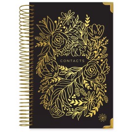 bloomdailyplanners bloom daily planners Contact Book, Gold Embroidery