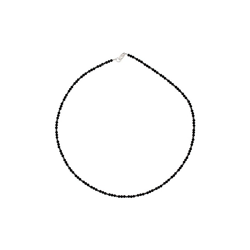 I-be, 446603/black/si/45 black spinel necklace, jet black, diameter 3 mm,