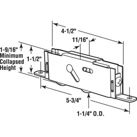 2 Pack Sliding Patio Door Tandem Roller Assembly Fits for Guardian, Croft, VinylMax Primarily Used on Vinyl Glass Doors, 5-3/4" Screw Hole Centers, 1-1/4" Steel Ball Bearing, End Adjustment
