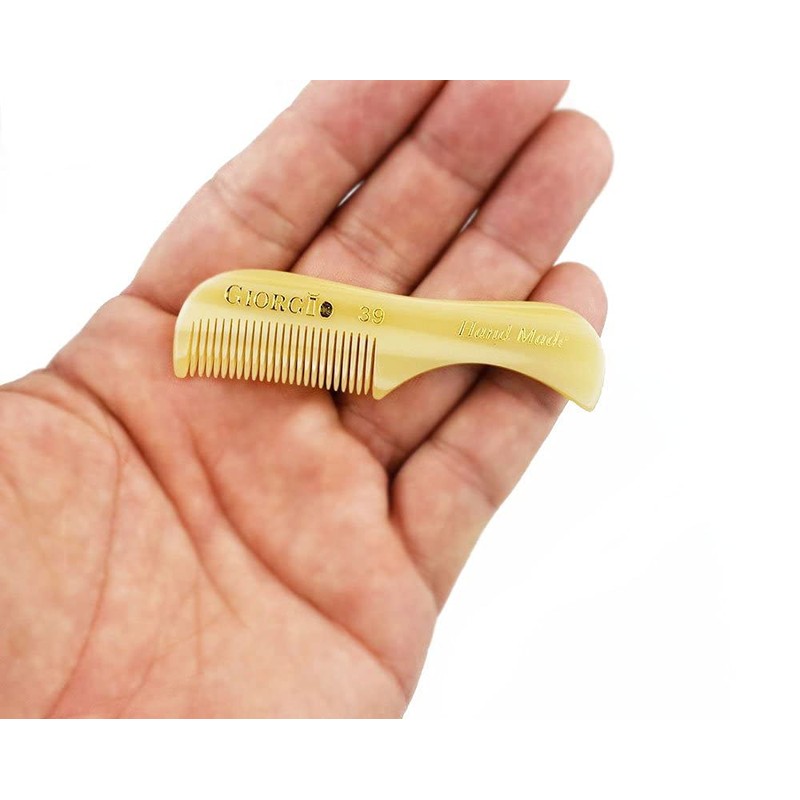 Giorgio GBRD1 Small Travel Men's Mustache and Beard Brush, Natural