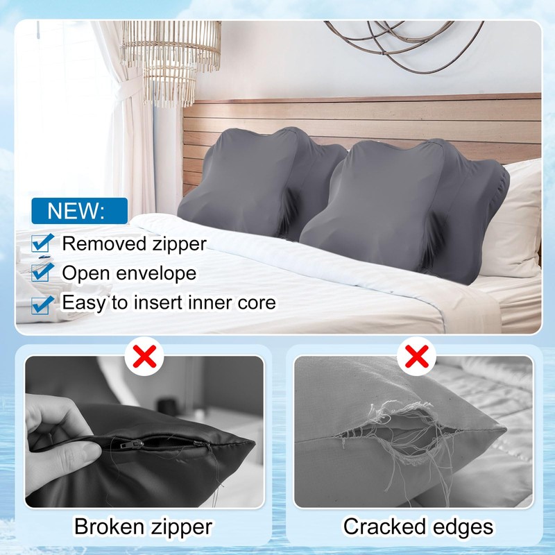 Hahafelt 2 Pcs Cooling Cervical Neck Pillowcase with Envelope Closure