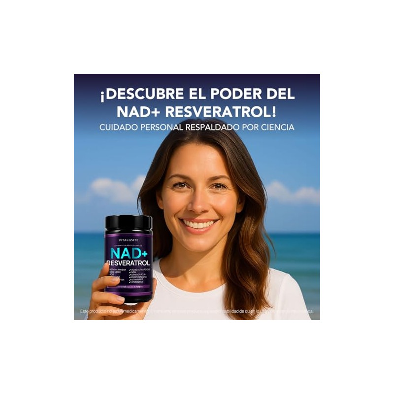 VITALIZATE - NAD+ Resveratrol Original - Suplemento Con 14+ Ingredientes