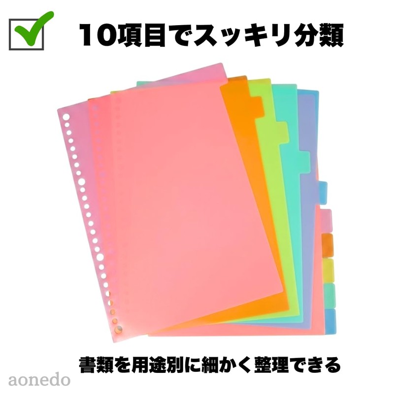 Color Index B5 26 Holes 10 Thread File Dividers PP