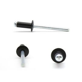 DOJA Industrial Black Aluminium Blind Rivets 4.8 x 12 mm Pack of 100 Pop Rivets for Connecting All Types of Thin Materials for Pneumatic/Manual Rivets Machines Rivet Pliers Set Blind Rivets