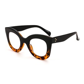 FEISEDY Retro Oversized Blue Light Blocking Reading Glasses Cateye Thick Frame Anti Glare Digital Eyestrain Readers B2980