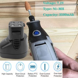 CREABEST 2 Pack 7.2 Volt 3500mAh Battery Compatible with Dremel 7700-01 MultiPro Cordless Rotary Tool, Replacement Ni-MH Compatible with 7700-01 7700-02 757-01 Dremel 7.2v Battery