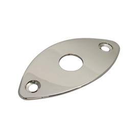 Curved Football Oval Shaped Metal Jack Plate Jackplate for guitars - Nickel - Super Strat Electric Guitar for 1/4" Output Jacks