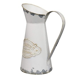 Fovasen - Jarrón de Estilo francés Alto, jarrón de Metal clásico, jarrón de Flores para decoración del hogar, Color Blanco, 11 Pulgadas